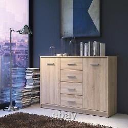 Sideboard Cabinet Modern Large Drawers Unit Living Room Somona Oak Finish Nepo