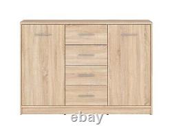 Sideboard Cabinet Modern Large Drawers Unit Living Room Somona Oak Finish Nepo