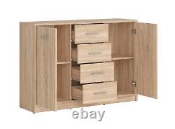 Sideboard Cabinet Modern Large Drawers Unit Living Room Somona Oak Finish Nepo