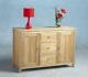 Sideboard Large 2 Door 3 Drawer Cabinet Cupboard Ash With Dovetail Finish