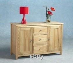 Sideboard Large 2 Door 3 Drawer Cabinet Cupboard Ash with Dovetail finish