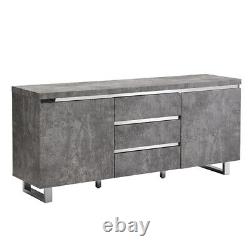 Sioux Large Sideboard In Concrete Effect 2 Doors And 3 Drawers
