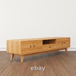 Solid Oak Large Sideboard. Low Level with Doors & Drawer. Handmade. Scandi Style