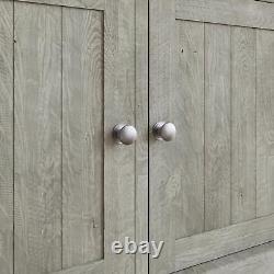 Solid Reclaimed Pine Large Sideboard 2 Drawer 4 Door Limewashed Finish