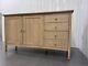 Solid White Waxed Oak Large Sideboard With 2 Door Cupboard & 4 Drawers Rrp £750