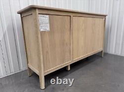 Solid White Waxed Oak Large Sideboard With 2 Door Cupboard & 4 Drawers RRP £750