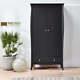 Steens Baroque French Style Large 2 Door 1 Drawer Wardrobe In Black