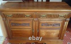 Striking Rubberwood Large Sideboard Beautifully Carved 2 Cupboards/2 drawers