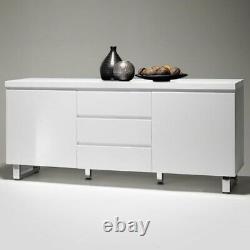 Sydney Large High Gloss Sideboard With 2 Door 3 Drawer In White
