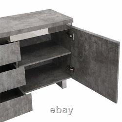 Sydney Large Sideboard With 2 Door 3 Drawer In Concrete Effect