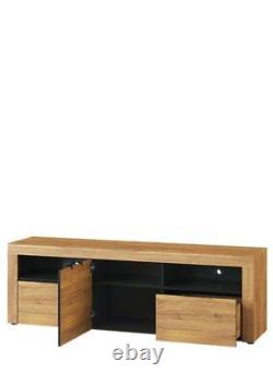 TV Cabinet Adorable Modern Large Oak effect 1 Door, 2 Drawers TV Unit