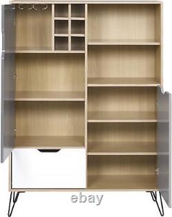 Tall Sideboard/Wine Rack 2 Door Large Cupboards Drawer Cabinet Bergen Storage