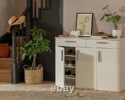 Venetia Large 3 Door 2 Drawer Shoe Cabinet -White