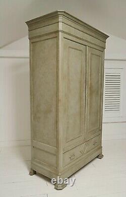 Very Large Rustic Dark Green Antique French Armoire Free UK Delivery