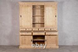 Vintage Pine Housekeepers Cupboard Large Wooden Farmhouse Pantry Cupboard