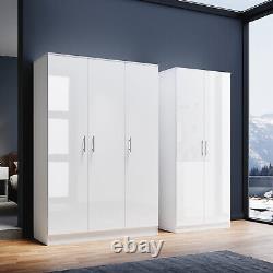 White Bedroom Furniture Set High Gloss Wardrobe Chest Of Drawer Bedside Cabinet