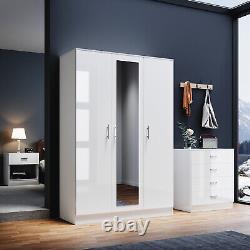 White Bedroom Furniture Set High Gloss Wardrobe Chest Of Drawer Bedside Cabinet