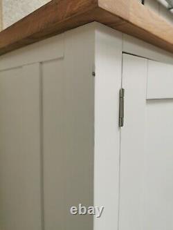 White Painted Large Double 2 Door/ 4 Drawer Larder Pantry Food Cupboard