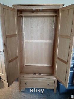 Wooden Wardrobe with large drawer and solid brass handles