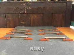 6 Poignées de tiroir de grande taille en Bakélite Art Déco vintage, 5 centres 9 poignée