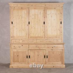 Armoire de cuisine Vintage en pin, grande armoire de garde-manger en bois de ferme