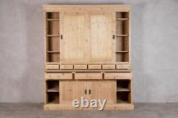 Armoire de cuisine Vintage en pin, grande armoire de garde-manger en bois de ferme