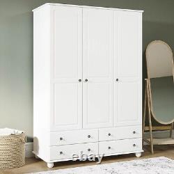 Armoire triple blanche 3 portes avec tiroirs Hampton HPT008