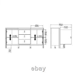 Bahut moderne à 2 portes et 3 tiroirs, grande unité de rangement pour salle à manger