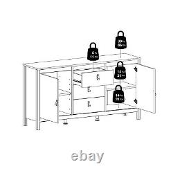 Bahut moderne à 2 portes et 3 tiroirs, grande unité de rangement pour salle à manger