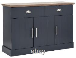 Buffet Kendal à 3 portes et 2 tiroirs en ardoise bleu moderne