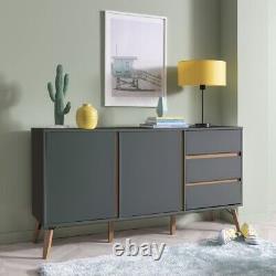 Buffet Otto Grand 2 Portes avec Tiroir en Gris