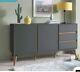 Buffet Otto Grand 2 Portes Avec Tiroir En Gris