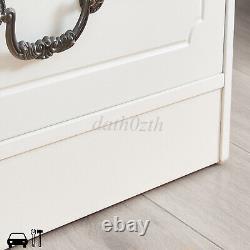 Commode blanche grande armoire de rangement haute large meuble de chambre commode