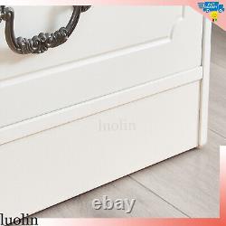 Commode de chambre blanche à 6 tiroirs de rangement, grande commode à tiroirs larges et grand placard
