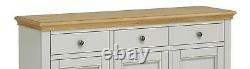 Eton Soft Grey & Oak Large Sideboard / 3 Portes 3 Placard À Tiroirs / Armoire