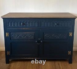 Grand Buffet Ancien Charmant Meuble Peint Little Greene Basalte Or