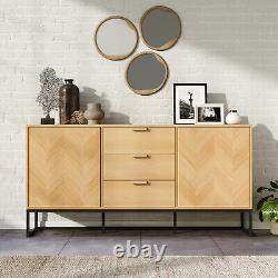 Grande commode en bois à 3 tiroirs - Cabinet de chevet - Console - Meuble de rangement pour couloir - Buffet