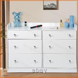 Grande commode table de chevet armoire 6 tiroirs mobilier de rangement de chambre