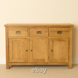 Lanner Oak Large Sideboard Cabinet 3 Porte 3 Tiroir Rustique Armoire En Bois Massif