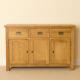 Lanner Oak Large Sideboard Cabinet 3 Porte 3 Tiroir Rustique Armoire En Bois Massif