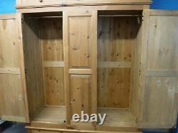 Large Dovetailed Chunky Solid Wood 2door 2drawer Wardrobe +topbox Voir Boutique