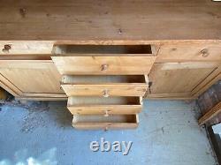 Large Vinage Pine Wooden Sideboard Dresser Drawers Tv Cabinet Etc