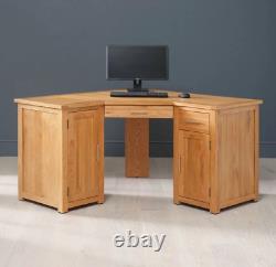 London Solid Oak Corner Home Office Desk Large 2 Portes Armoires Uk47