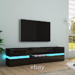 Meuble TV moderne et grand de 177cm avec LED et façade brillante
