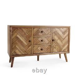 Meuble en chêne Oak Furnitureland Parquet brossé et vitré Grand Buffet Prix de vente conseillé £499.99