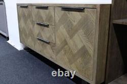Nouveau grand bahut contemporain en chêne parqueté - Magasin de meubles de 165 cm