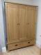 Oak Large Wide Wardrobe / 3 Portes Triple Tiroirs / Rustic Oak Bedroom Furniture