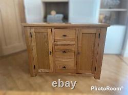 Oak Side Cabinet Living Room Solid Wood Storage Armoire Large Buffet Buffet