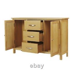 Solid Oak Grand Buffet Armoire Light 2 Porte Solid Wooden Storage Armoires